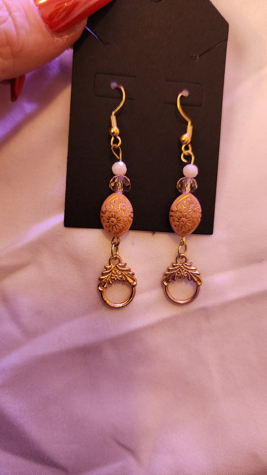 Embellished Coral Earrings